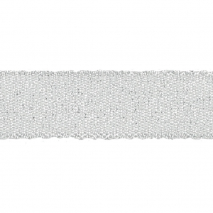 Ruban métallisé lamé en polyester Frou-Frou 12 mm Argenté x1m
