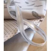 Ruban métallisé lamé en polyester Frou-Frou 12 mm Argenté x1m