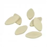 Set de 7 perles pétales/navettes en bois brut naturel 15x30mm x1