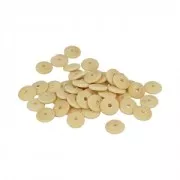 Set de 50 perles pastilles en bois brut naturel 10 mm