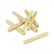 Set de 8 tubes en bois 4 trous 4x48 mm pour réalisation plastron x1