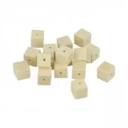 Set de 20 perles carrées en bois brut naturel 15 mm x1