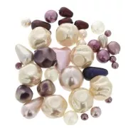 Assortiment de perles de bohème nacrées - Rose x50g
