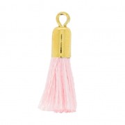 Pompon en coton pour des créations DIY 17 mm - Rose - Doré à l'or fin x1|raw }}