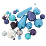 Assortiment de perles de bohème nacrées - Bleu x50g|raw }}