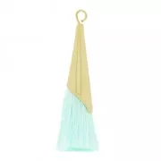 Pompon en coton pour des créations DIY 33 mm Mint avec coupelle métallique Doré HQ