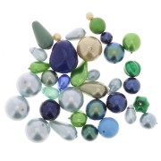 Assortiment de perles de bohème nacrées - Bleu - Vert x50g|raw }}