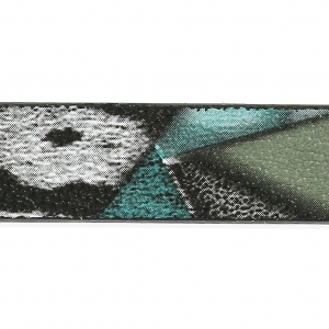 Ruban Fantaisie Imitation Cuir 10 Mm Multi Décor Grisbleu Canard X12m