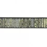 Ruban fantaisie en matière synthétique 5 mm bandes foncées reflets doré x1.2m