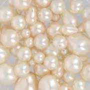 Assortiment de perles de bohème nacrées - Crème x50g