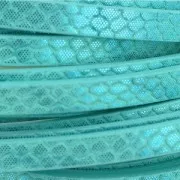 Ruban fantaisie en matière synthétique 5mm effet reptile Turquoise Métallisé x1.2m