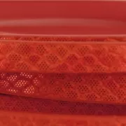 Ruban fantaisie matière synthétique 5 mm effet reptile Red Coral Métallisé x1.2m