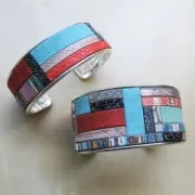 Ruban fantaisie en matière synthétique 5 mm effet reptile Naturel x1.2m