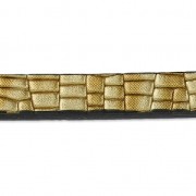 Ruban fantaisie en matière synthétique 5 mm effet reptile Doré Métallisé x1.2m|raw }}