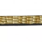 Ruban fantaisie en matière synthétique 5 mm effet reptile Doré Métallisé x1.2m