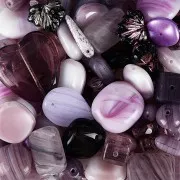 Assortiment de perles de bohème - Violet x50g