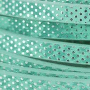Ruban fantaisie en matière synthétique 5mm effet reptile Mint Pois Métallisé x1.2m