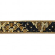 Ruban fantaisie en matière synthétique 5 mm effet reptile Marron x1.2m|raw }}