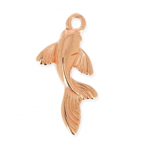 Breloque en métal poisson carpe koï 26 mm doré rose x1