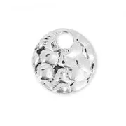Sequin rond martelé 6 mm en Argent 925 x1