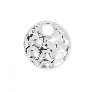 Sequin rond martelé 6 mm en Argent 925 x1