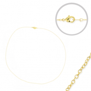 Tour de cou fin pour Miyuki Delica 11/0 avec maille Forçat 0,8x1 mm doré x 45cm