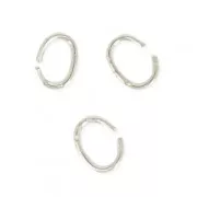 Petits anneaux ouverts ovales 3.3x2.4x0.4 mm - Plaqué Rhodium x1g