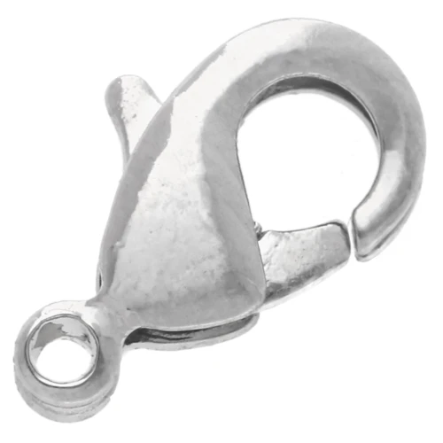 Fermoir mousqueton 9.5 mm - Rhodié x1