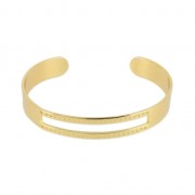 Bracelet en laiton spécial tissage de perles Miyuki pour des créations DIY 10x155 mm doré