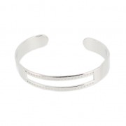 Bracelet en laiton spécial tissage de perles Miyuki pour des créations DIY 10x155 mm argenté|raw }}