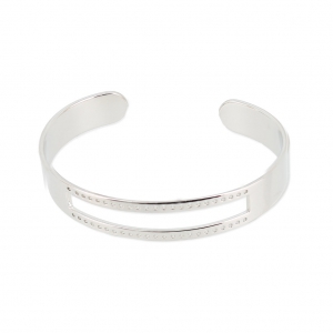 Bracelet en laiton spécial tissage de perles Miyuki pour des créations DIY 10x155 mm argenté