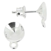 Clous d'oreille 1 anneau porte-cabochon PureCrystal 1088  8 mm Argent 925 x2|raw }}