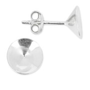 Clous d'oreille porte-cabochon PureCrystal 1088 8 mm Argent 925 x2
