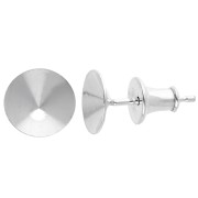 Clous d'oreilles porte-cabochon PureCrystal 1122 8 mm - Argent 925 x2