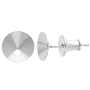 Clous d'oreilles porte-cabochon PureCrystal 1122 8 mm - Argent 925 x2