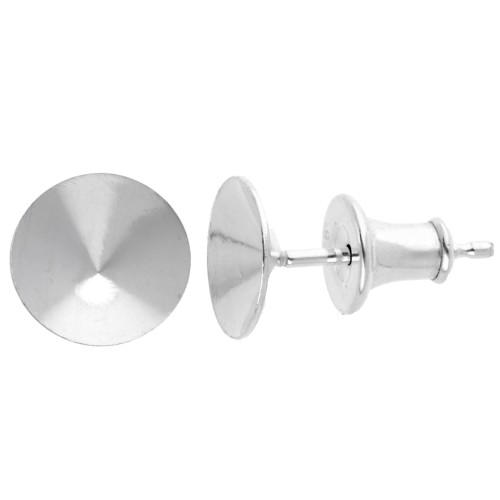 Clous d'oreilles porte-cabochon PureCrystal 1122 8 mm - Argent 925 x2