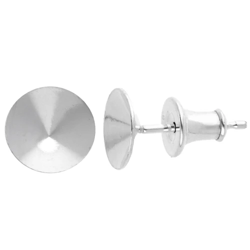 Clous d'oreilles porte-cabochon PureCrystal 1122 8 mm - Argent 925 x2
