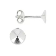 Clous d'oreille porte-cabochon PureCrystal Rivoli 1122 6 mm Argent 925 x2