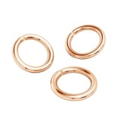Anneaux ouverts 7x0.7 mm Argent 925 doré rose x10|raw }}