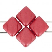 Perles en verre 2 trous Silky Bead 6x6 mm Pastel Dark Coral x50