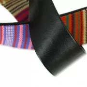 Sangle pour sac motif ethnique doublé imitation cuir 25 mm Navajo x 50cm