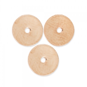Perles rondelles Heishi - disques plats percés - 6x0.7 mm Doré à l'or fin rose x10