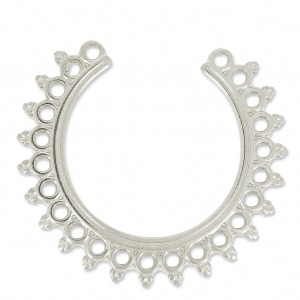 Intercalaire ethnique avec 2 anneaux à personnaliser 32 mm Placage Argent fin vieilli