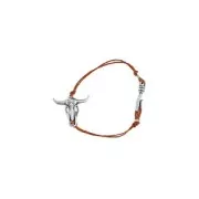 Pendentif tête de taureau/crâne de buffle ethnique 23mm doré à l'or fin x1