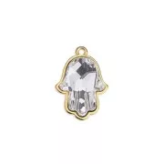 Pendentif à résiner Main de Fatima 23 mm - Doré à l'or fin x1