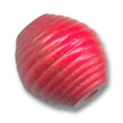 Perle ronde striée en bois 20 mm rouge x 1|raw }}