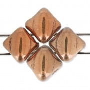 Perles en verre 2 trous Silky Bead Dia 5x5 mm Crystal Capri Gold x50