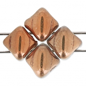 Perles en verre 2 trous Silky Bead Dia 5x5 mm Crystal Capri Gold x50