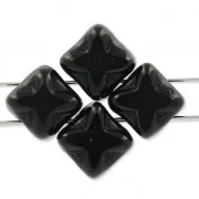 Perles en verre 2 trous T.C Silky Bead Star 6x6 mm Jet x50