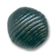 Perle ronde striée en bois 20 mm noir x 1